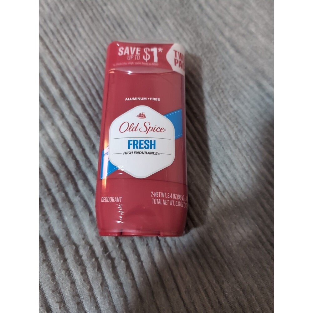 NEW OLD SPICE FRESH HIGH ENDURANCE DEODORANT STICK TWIN-PACK, 3.4oz PER STICK